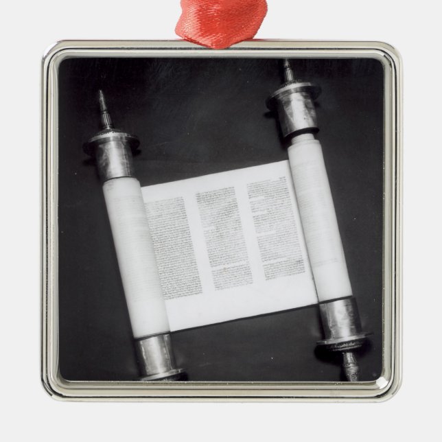 Ornement Carré Argenté Un rouleau hébreu (Devant)