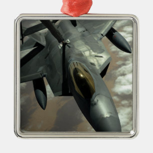 Ornement Carré Argenté Une Armée de l'Air d'USA F-22 Raptor est
