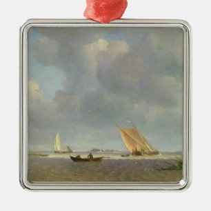 Ornement Carré Argenté Une brise fraîche sur l'Elbe, c.1830