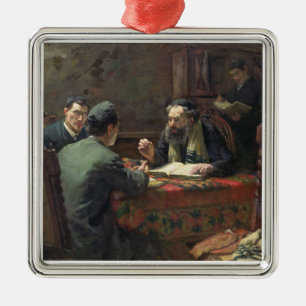 Ornement Carré Argenté Une discussion théologique, 1888