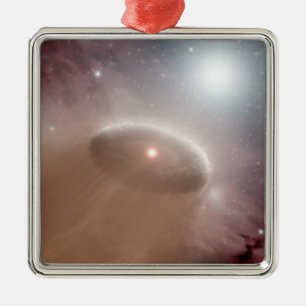 Ornement Carré Argenté Une O-star juste derrière une jeune étoile glacièr