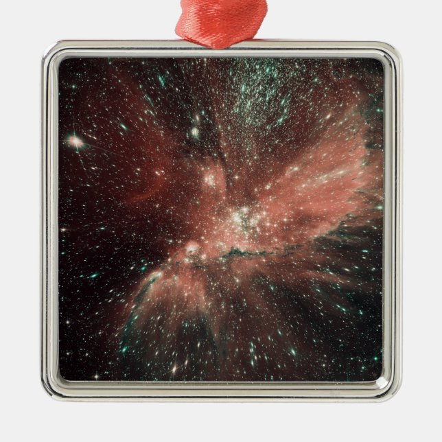 Ornement Carré Argenté Une population d'étoiles naissantes dans la Voie L (Devant)