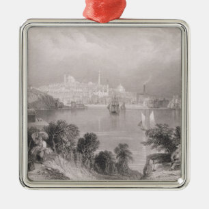 Ornement Carré Argenté Une vue de Baltimore