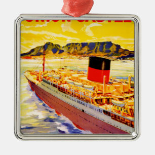 Ornement Carré Argenté Union Castle en Afrique du Sud