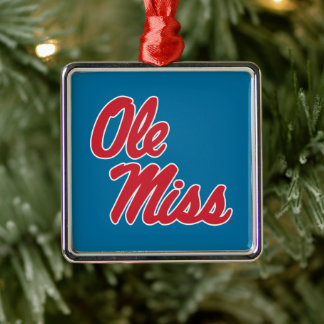 Ornement Carré Argenté Université du Mississippi | Ole Miss Script