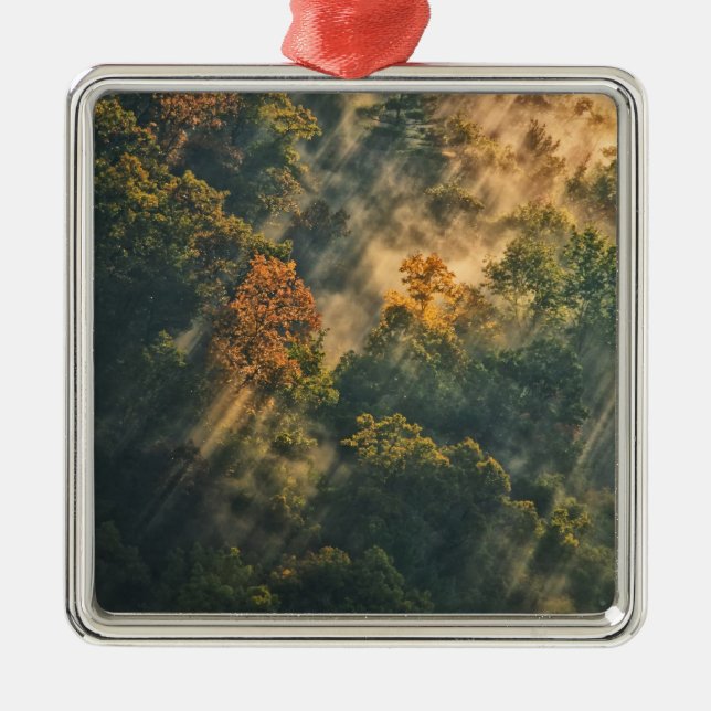 Ornement Carré Argenté USA, New York, Letchworth State Park.Sunrise (Devant)