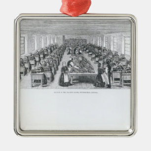 Ornement Carré Argenté Usine de chaussure