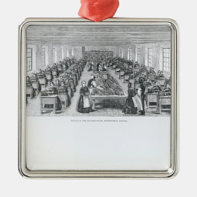 Ornement Carré Argenté Usine de chaussure (Devant)