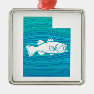 Ornement Carré Argenté Utah Wave Fishing
