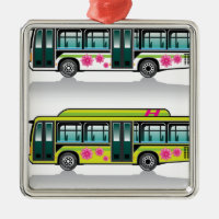 Vecteur hybride vert d'autobus