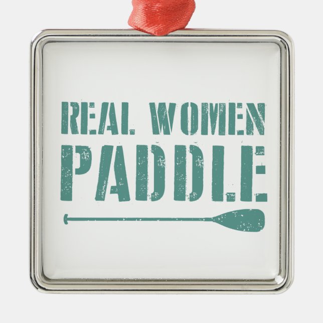 Ornement Carré Argenté Véritables Femmes Paddle (Devant)
