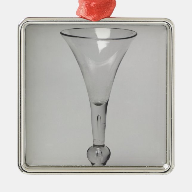 Ornement Carré Argenté Verre Kit-KAT (Devant)