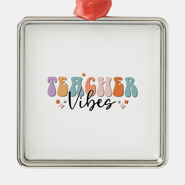 Ornement Carré Argenté Vibes enseignants (Devant)