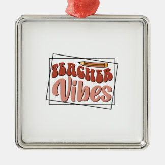 Ornement Carré Argenté Vibes enseignants