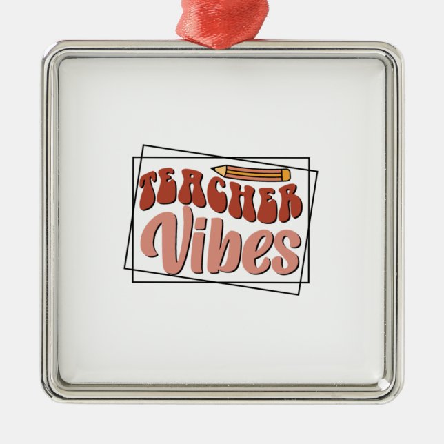 Ornement Carré Argenté Vibes enseignants (Devant)