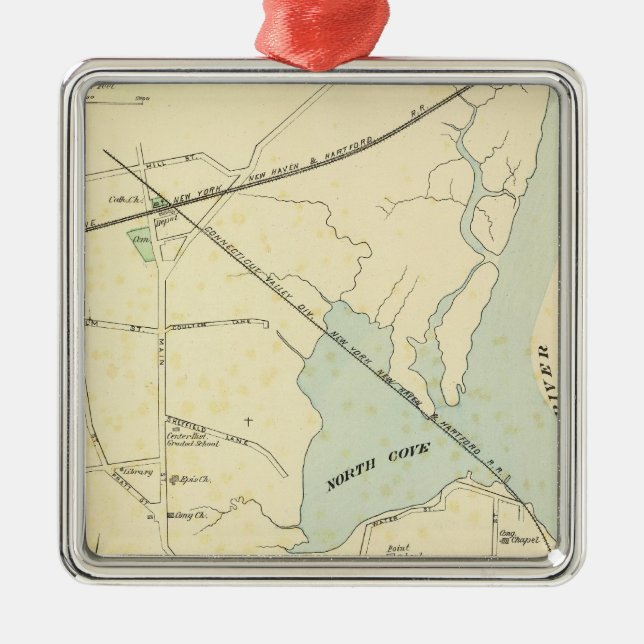 Ornement Carré Argenté Vieux Saybrook (Devant)