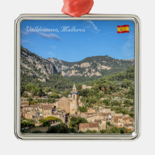Ornement Carré Argenté Vieux village de Valldemossa - Majorque, Espagne