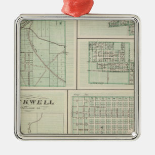 Ornement Carré Argenté Ville de Fowler, Benton Co