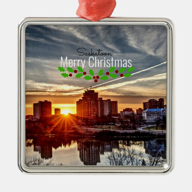 Ornement Carré Argenté Ville de Saskatoon (Devant)