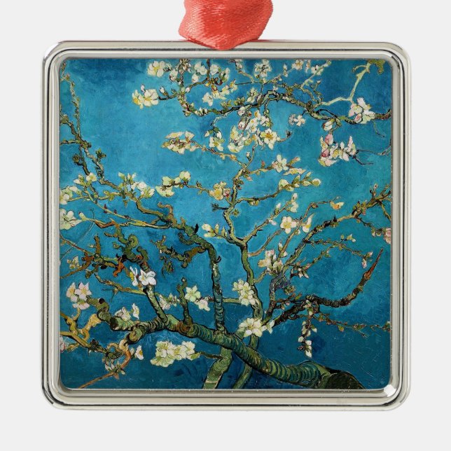 Ornement Carré Argenté Vincent van Gogh, Arbre aux amandes en fleurs (Devant)