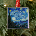 Ornement Carré Argenté Vincent Van Gogh La Nuit étoilée<br><div class="desc">Vincent Van Gogh's The Starry Night Detail</div>