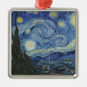 Ornement Carré Argenté Vincent van Gogh La Nuit étoilée, juin 1889