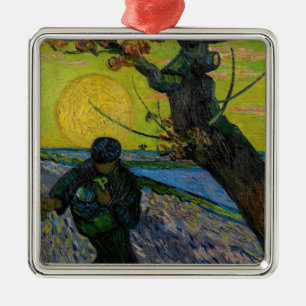 Ornement Carré Argenté Vincent van Gogh - Le Sower