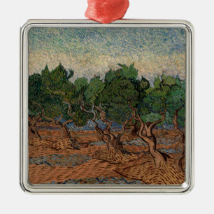 Ornement Carré Argenté Vincent van Gogh - Olive Grove