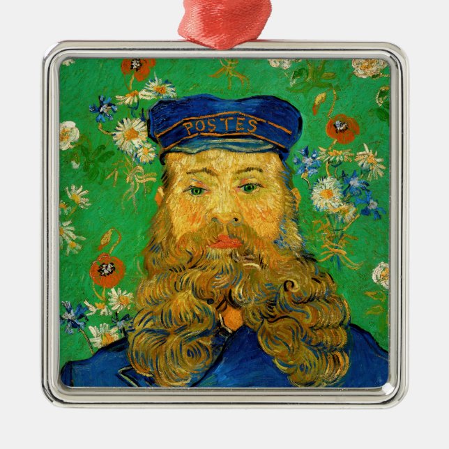 Ornement Carré Argenté Vincent Van Gogh - Postman Joseph Roulin (Devant)
