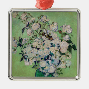 Ornement Carré Argenté Vincent van Gogh - Roses