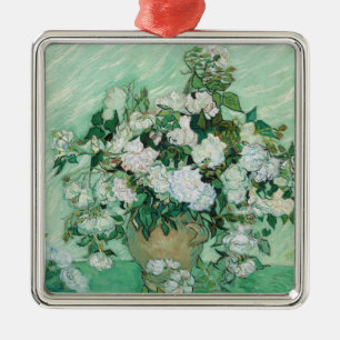 Ornement Carré Argenté Vincent van Gogh - Roses