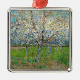 Ornement Carré Argenté Vincent van Gogh - Verger Rose