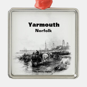 Ornement Carré Argenté Vintage Yarmouth Norfolk Angleterre