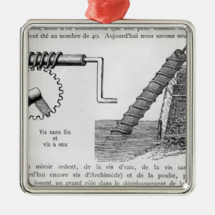 Ornement Carré Argenté Vis d'Archimède