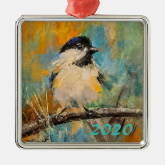 Ornement Carré Argenté Visiteur d'hiver 1