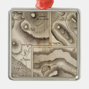 Ornement Carré Argenté Volcaniques de laques