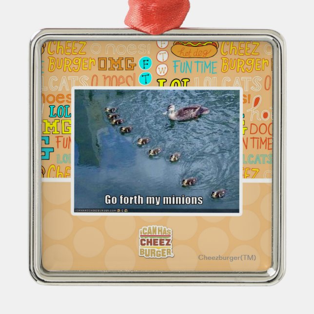 Ornement Carré Argenté Vont en avant mes subordonnés (Devant)