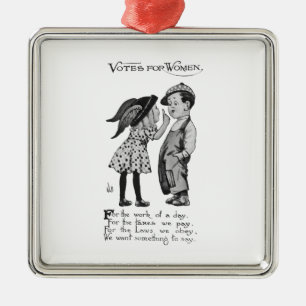Ornement Carré Argenté Votes Pour Les Femmes
