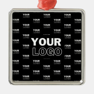 Ornement Carré Argenté Votre logo et votre logo de répétition Arrière - p