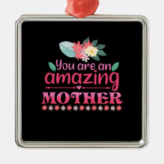 Ornement Carré Argenté Vous Êtes Une Mère Extraordinaire
