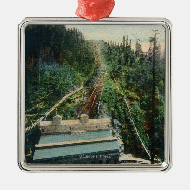 Ornement Carré Argenté Vue aérienne de la centrale d'électron (Devant)