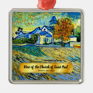 Ornement Carré Argenté Vue de l'église Saint-Paul