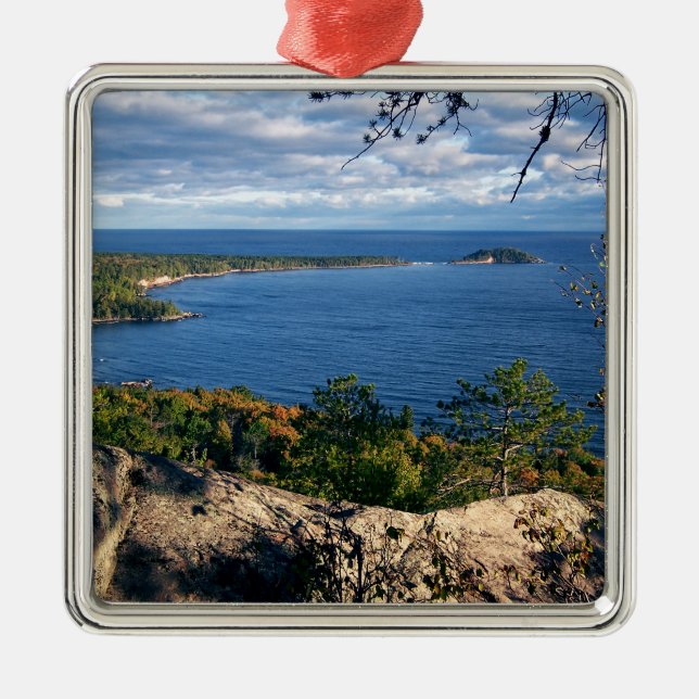 Ornement Carré Argenté Vue Du Pain De Sucre (Devant)