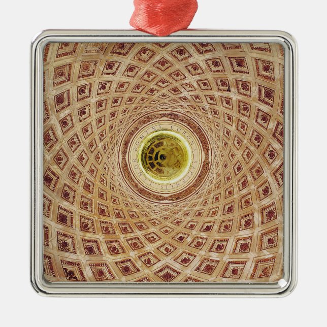 Ornement Carré Argenté Vue intérieure de la coupole dans la chapelle (Devant)