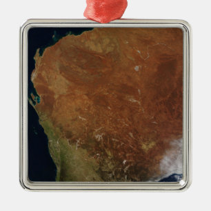 Ornement Carré Argenté Vue satellite d'Australie occidentale