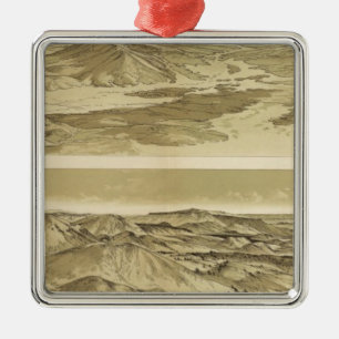 Ornement Carré Argenté Vue sur le mont Trumbull et le mont Emma