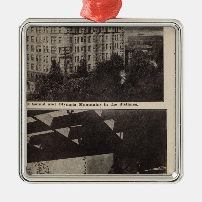 Ornement Carré Argenté Vues, Seattle (Devant)