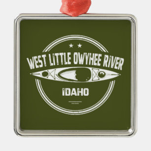 Ornement Carré Argenté West Little Owyhee River Idaho Kayak