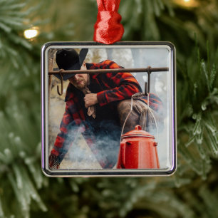 Ornement Carré Argenté Western Cowboy