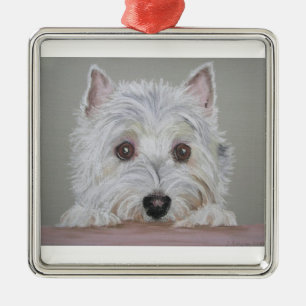 Ornement Carré Argenté Westie